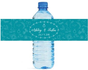 Fun Wedding Water Bottle Labels Great for Engagement Bridal Shower Wedding Anniversary Birthday Party