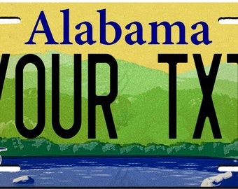 Alabama Custom Personalized License Plate Novelty Automobile Accessory Off Road Customized Durable Aluminum