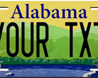 Alabama Custom Personalized License Plate Novelty Automobile Accessory Off Road Customized Durable Aluminum