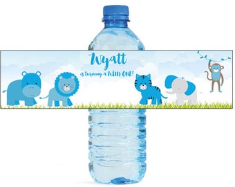 Boy jungle Party Water Bottle Labels Great for all sorts of parties and get togethers easy to use self stick labels