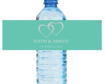 Modern Mint Wedding Water Bottle Labels Great for Engagement Bridal Shower Party 2 sizes