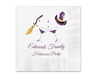 Halloween Party 3 ply Premium Customizable Cocktail Napkins Measure 5"x5" Customize Names & Date or any other message