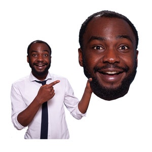 Jumbo Head on a Stick, custom face cutout, Big Party Fat Head, Fan Face printed on Coroplast Not Cardstock