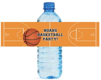 Basketball Party labels Great for kids Birthday party Water Bottle Labels court Celebrations Tournaments playoffs ball camp