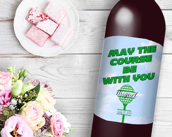May The Course Be With You Golf Themed Wine / Beer Bottle Labels Great for Birthday Party Golf party Golfing gift
