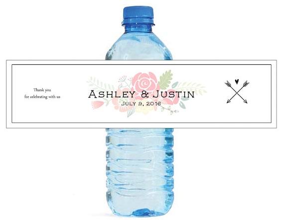 Etiqueta botella de agua personalizada para Boda - Etsy España