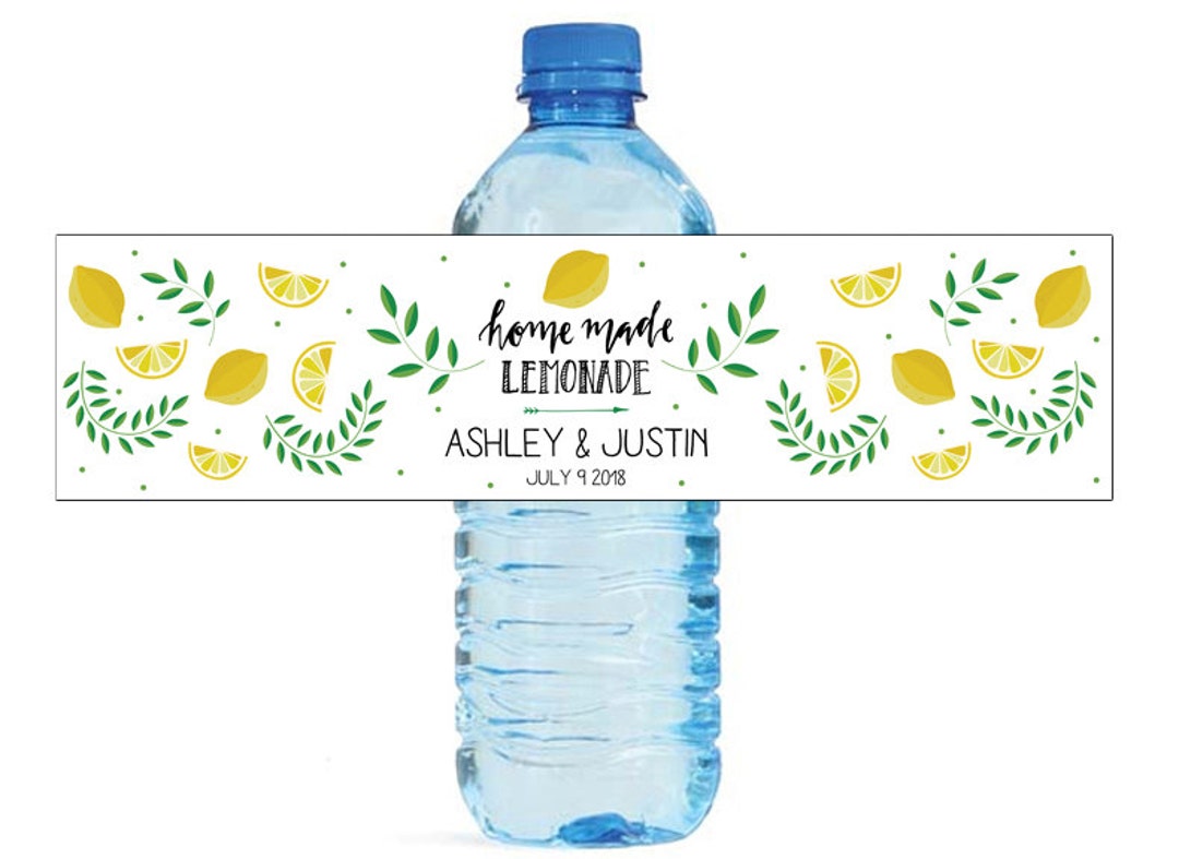 Home Made Lemonade Water Bottle Labels Great for Wedding Day Etsy