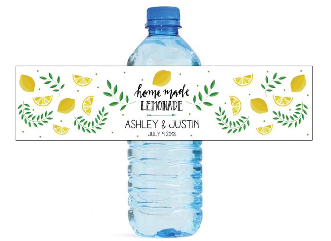 Home Made Lemonade Water Bottle Labels Great for Wedding Day Etsy