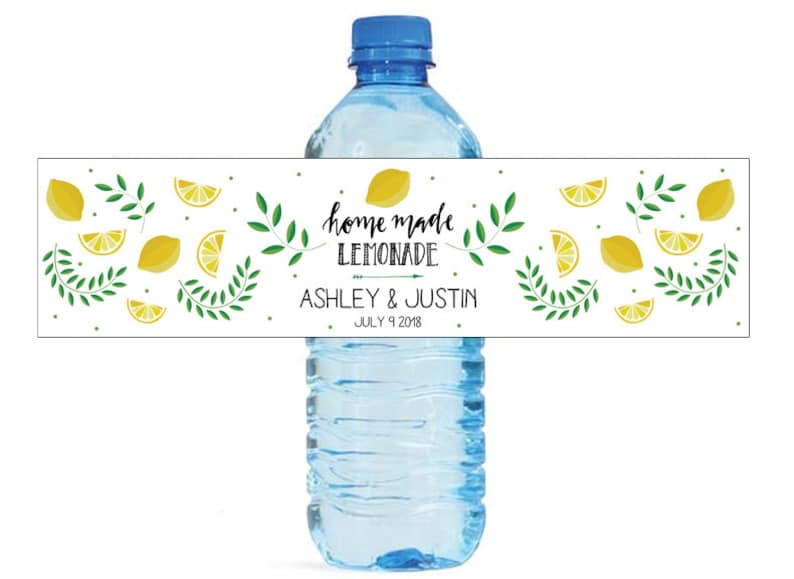 Home Made Lemonade Water Bottle Labels Great for Wedding Day - Etsy