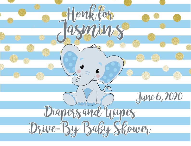 Diapers and Wipes Drive by Baby Shower Sign Customizable Baby Etsy