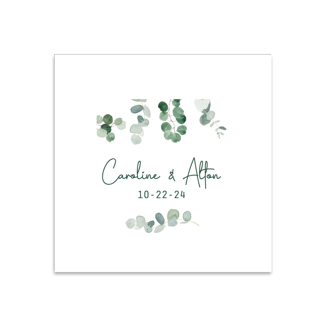 Modern Greenery Themed 3 Ply Premium Custom Cocktail Napkins Measure 5 ...