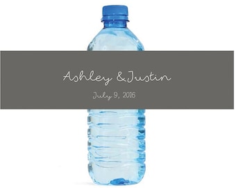 Modern Day Script writing Wedding Water Bottle Labels Great for Engagement Bridal Shower Party