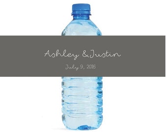 Modern Day Script writing Wedding Water Bottle Labels Great for Engagement Bridal Shower Party