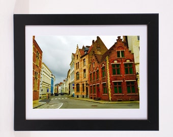 Bruges Oldworld Europe Belgium Neighborhoods Poster Colorful picturesque roamtic city street view