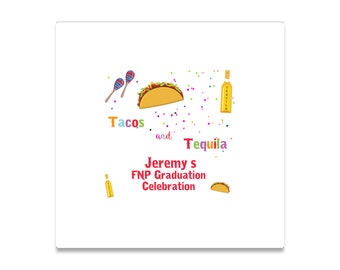 Tacos and Tequila Themed 3 ply Premium Custom Cocktail Napkins Measure 5"x5" Customize Names & Date or any other message