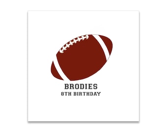 Football Themed 3 ply Premium Custom Cocktail Napkins Measure 5"x5" Customize Names & Date or any other message little league varsity