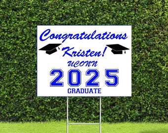 Graduation Yard Signs, class of 2025 sign, perfect for celebrating your graduate. 18"x22" metal H Stake included