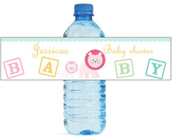 Mom and Baby Lion Baby Shower Theme Water Bottle Labels Celebrations animal theme