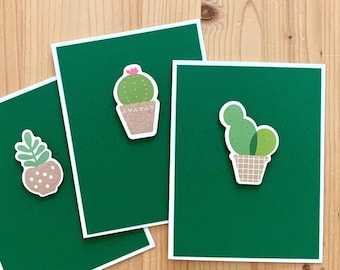 Cactus Cards. Set of 3 Succulent Cards. Blank, Cactus Greeting Cards for Any Occasion