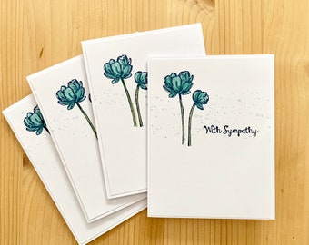 With Sympathy Pastel Blue Reeds Greetings Card