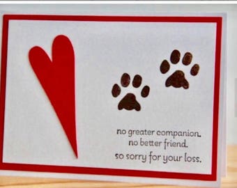 pet sympathy card etsy