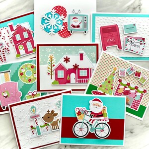 3D Christmas Cards. Set of 8, Assorted Winter and Santa Cards. Blank Inside