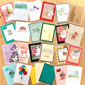 Set of 25 Handmade Greeting Cards for All Occasions. Variety Pack, Assorted Designs. Stationery Gift