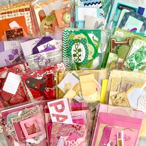 Ephemera Kit, 50 pieces. Select Your Color.  Pack of Paper Pieces, scraps, die cuts, and embellishments.