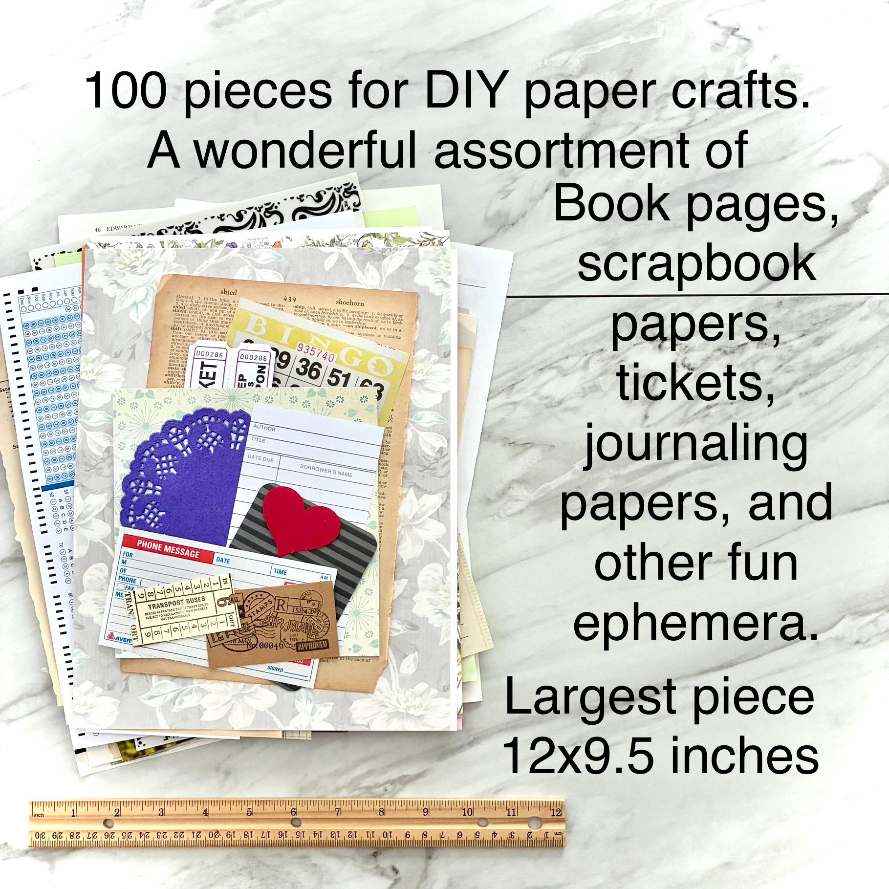 100 Piece Junk Journal Ephemera Pack: Mixed Media Collage Papers - Etsy