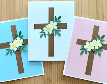 Christian Card for Religious Celebrations. Baptism, 1st Holy Communion, Confirmation Card. Blank Greeting Card