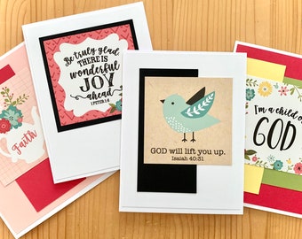 Bible Verse Greeting Cards. Set of 4, Christian Cards, Stationery gift