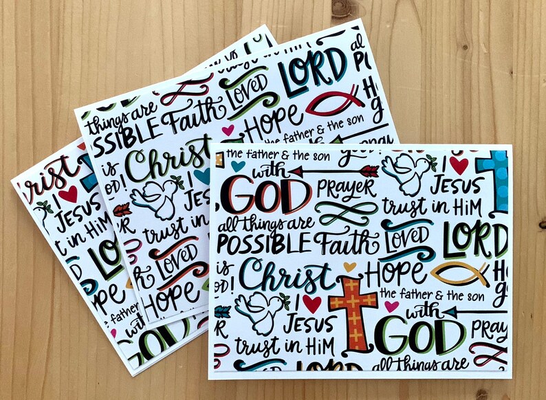 12ct Christian Note Card Set Blank Religious Cards I Love Etsy