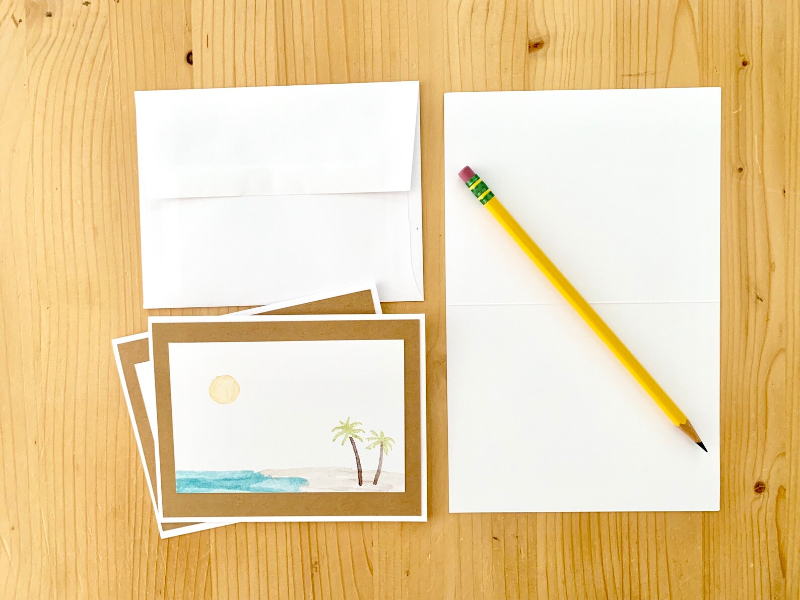 Beach Card. Blank Handmade Greeting Cards for Summer Etsy