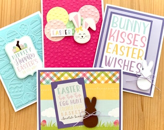Easter Greeting Cards, Handmade Set of 4 different designs