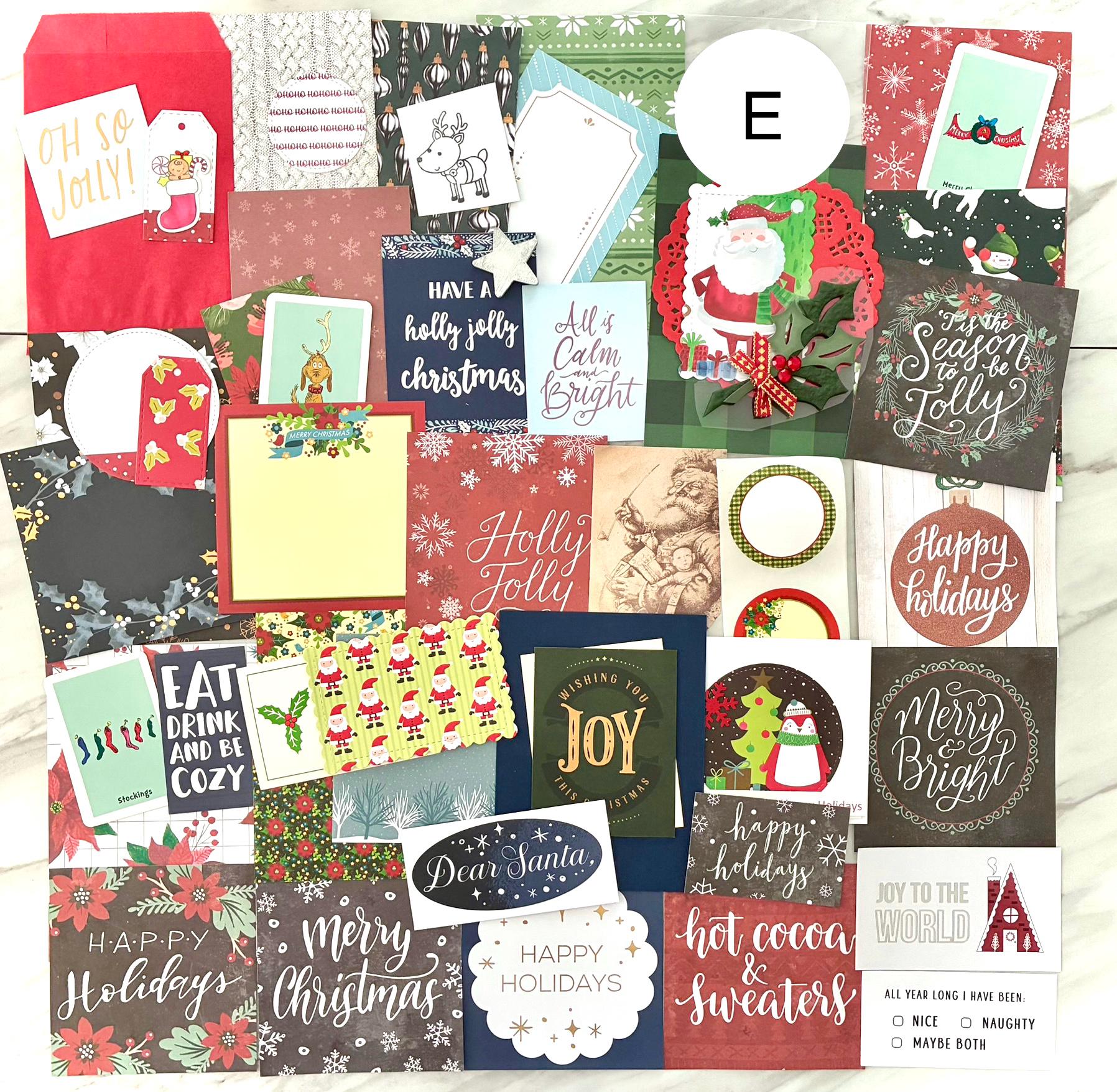 Christmas Junk Journal Ephemera Pack: 50 Paper Pieces and Accents for ...