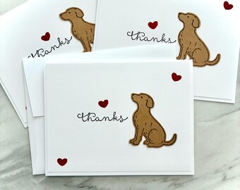 Dog Thank You Cards, Handmade. Blank Inside