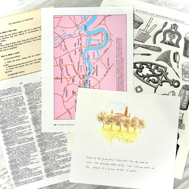 50 Book Pages Variety Pack, Ephemera for Junk Journals - Etsy