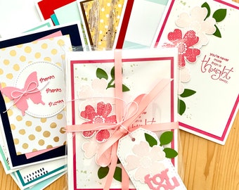 Mother's Day Gift.  Stationery Set of 8 Handmade Greeting Cards for All Occasions