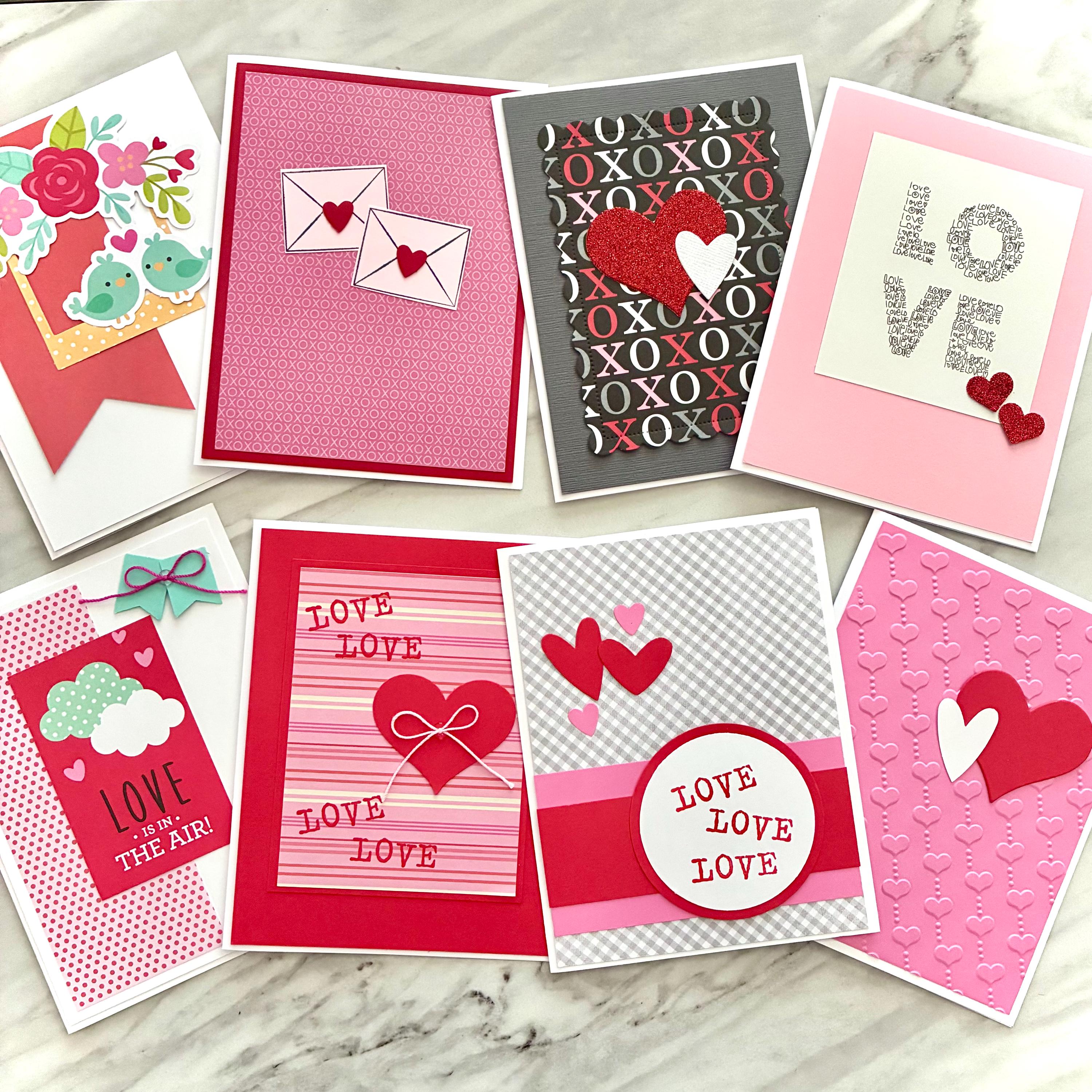 Handmade Valentine Greeting Cards. Set of 8, Assorted Love Cards - Etsy
