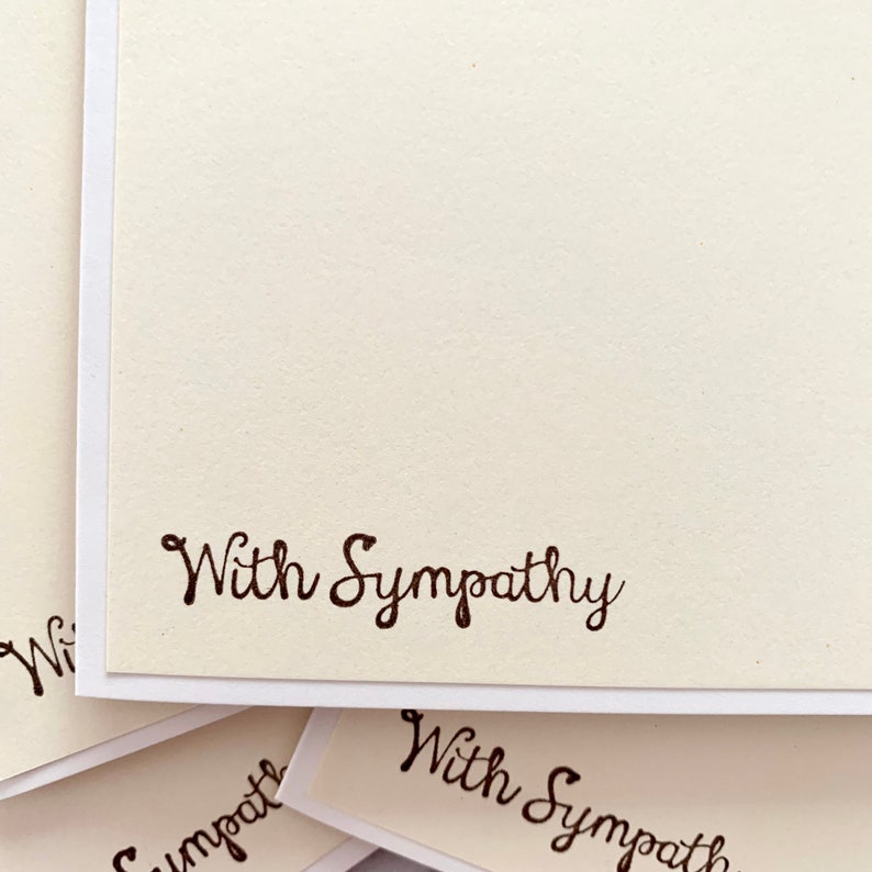 Sympathy Script Handmade Embossed Tree Sympathy Cards: Cream Condolence Set - Etsy