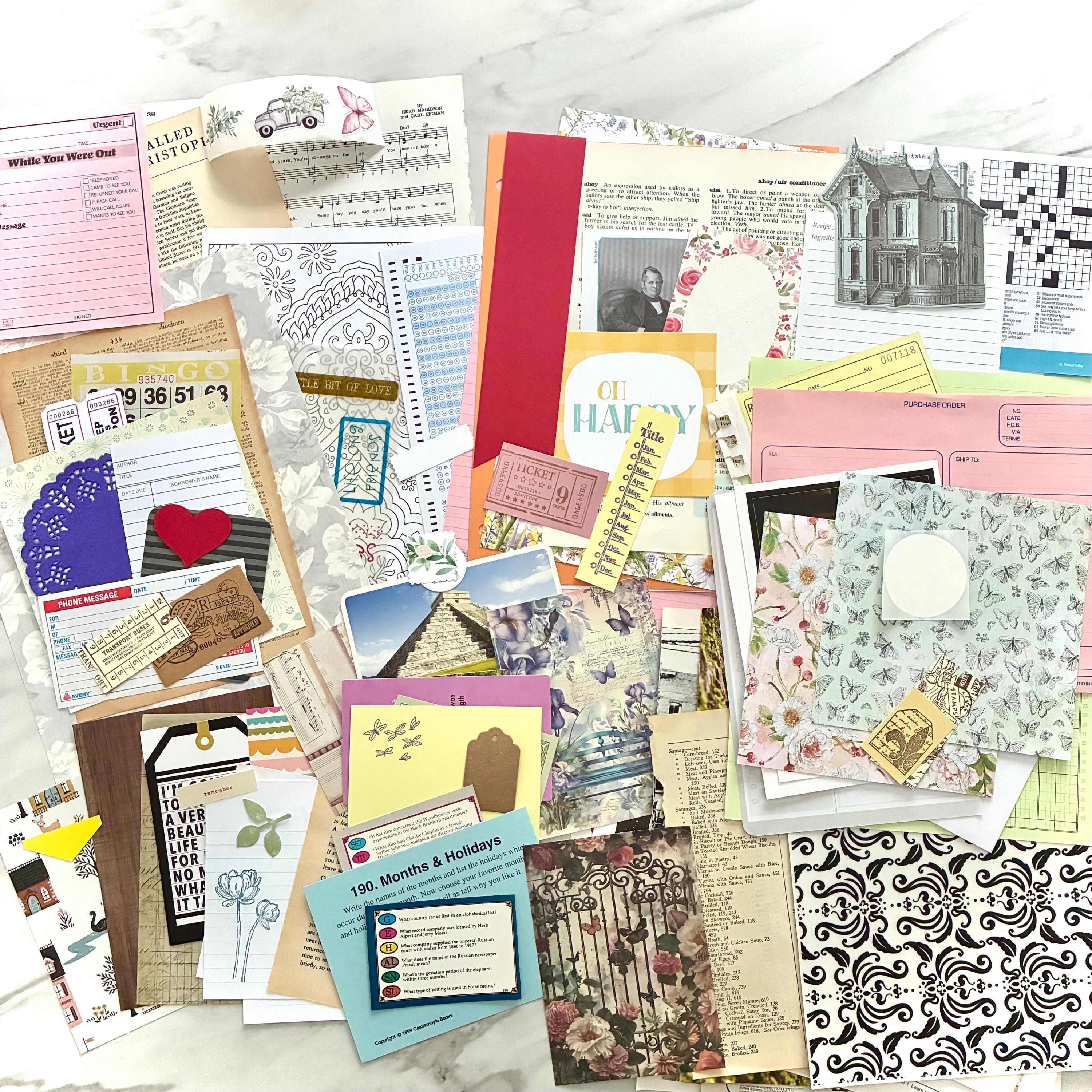 100 Piece Junk Journal Ephemera Pack: Mixed Media Collage Papers - Etsy