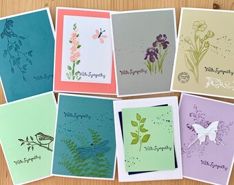 Sympathy Card Set. Handmade Greeting Card Set of 8 Sympathy Cards