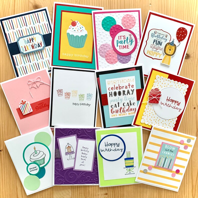 Handmade Birthday Cards. Assortment Set of 10, 25, 50 or 100 Cards. Bulk Order of Happy Birthday Greeting Cards image 4