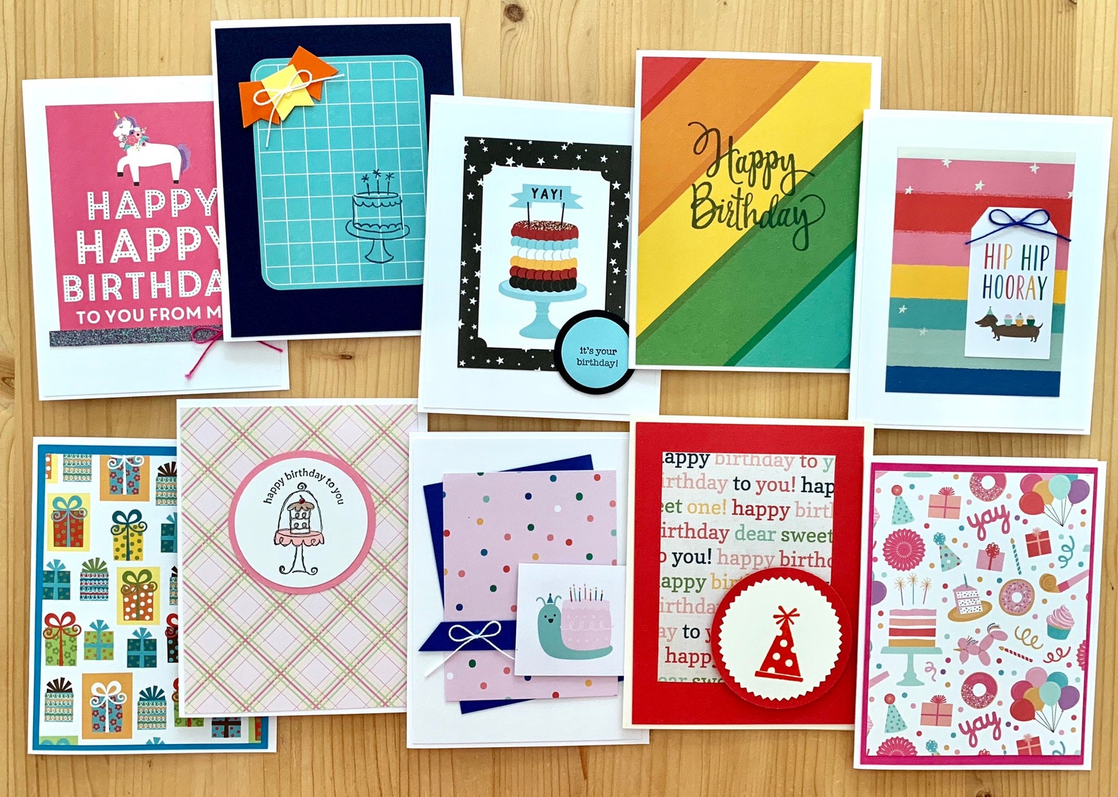50 Handmade Cards. Set of Greeting Cards Variety Assortment. Etsy
