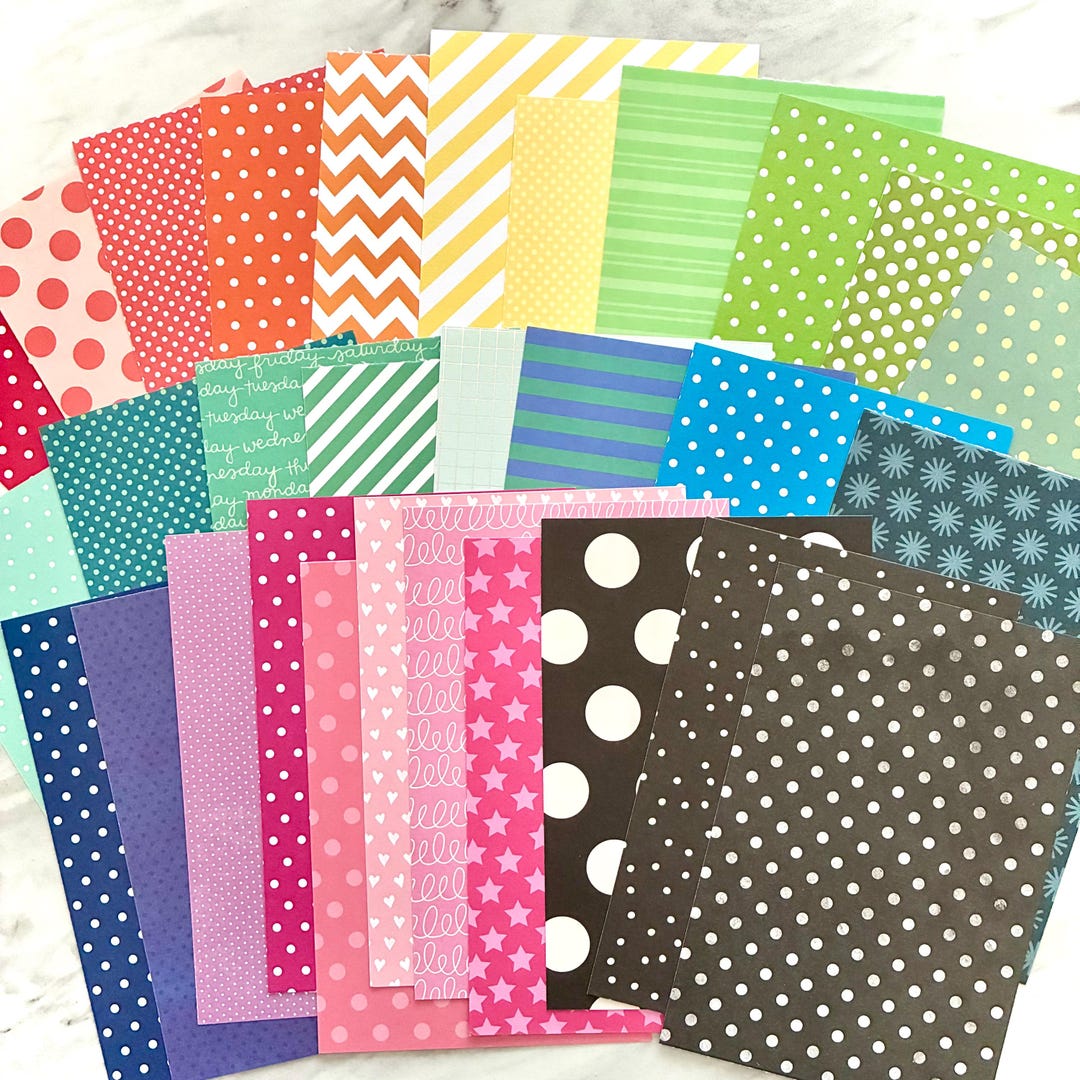 Every Color, Rainbow Paper Sampler Pack. 30 Pieces Pre-cut Papers. Size ...