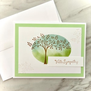 3 Tree Sympathy Cards. Blank Inside