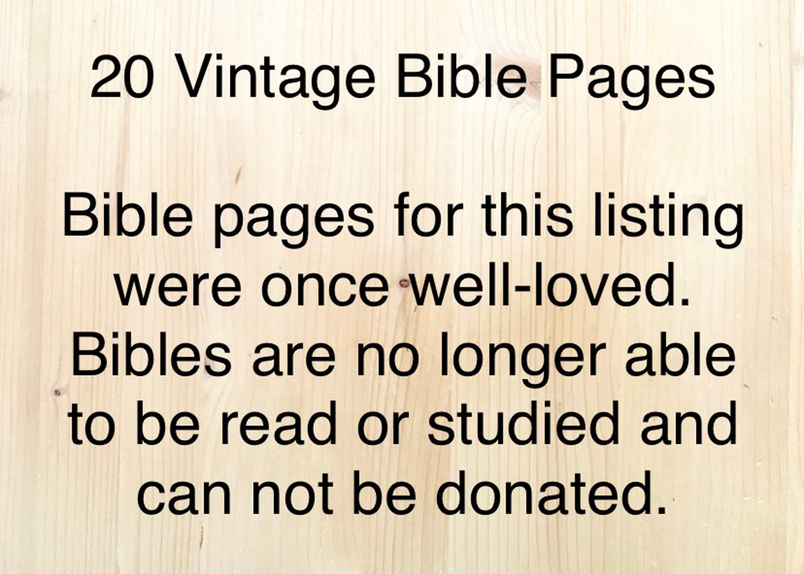 Vintage Bible Pages. Set of 20 Old Book Pages From Bibles. | Etsy
