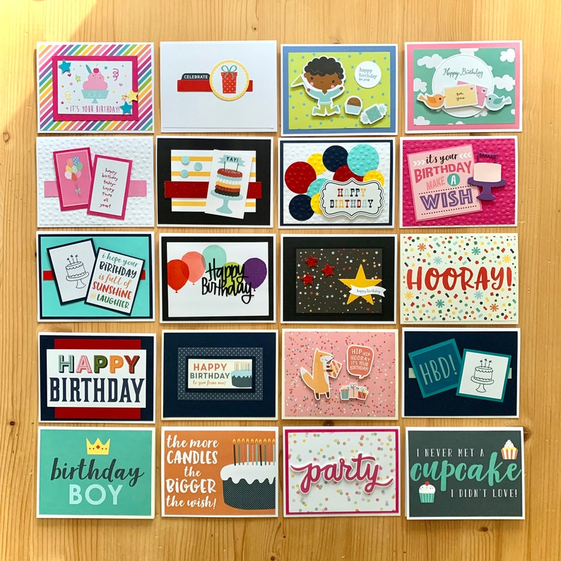 Handmade Birthday Cards. Assortment Set of 10, 25, 50 or 100 Cards. Bulk Order of Happy Birthday Greeting Cards image 7