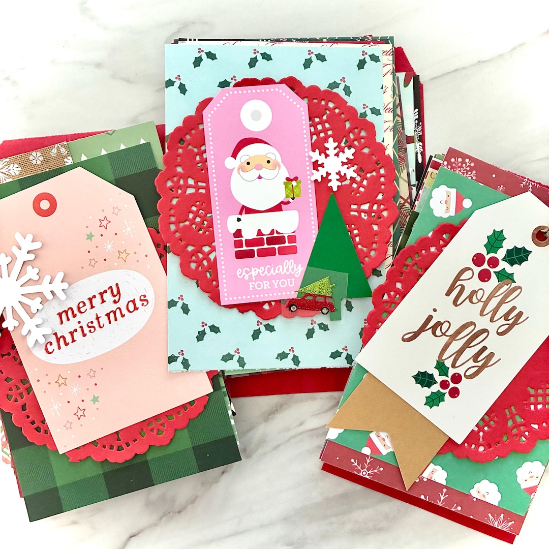Christmas Junk Journal Ephemera Pack: 50 Paper Pieces and Accents for ...