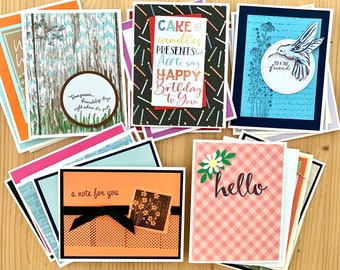25 Handmade Greeting Cards. Assorted Variety Pack. Stationery Gift Set